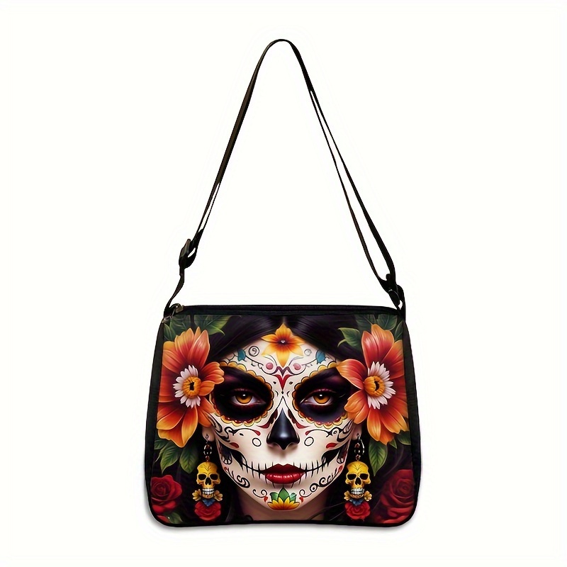 's Skull Bag, , Shoulder , Skull Patterned Ladies Handbag Phone And Compartment