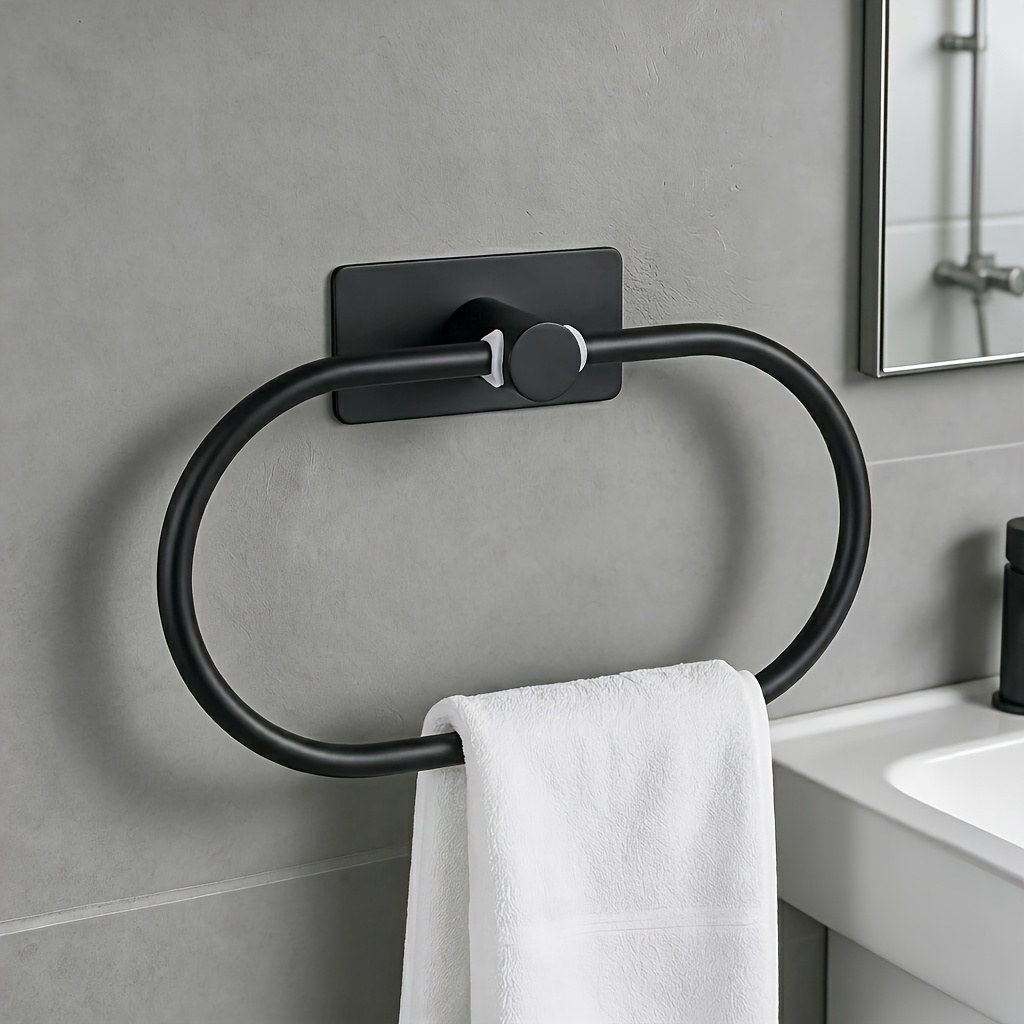 TEMU Anneau de serviette multifonctionnel, étanche et perçage, parfait pour les de bains, les cuisines et les camping-cars, adapté à diverses murs,