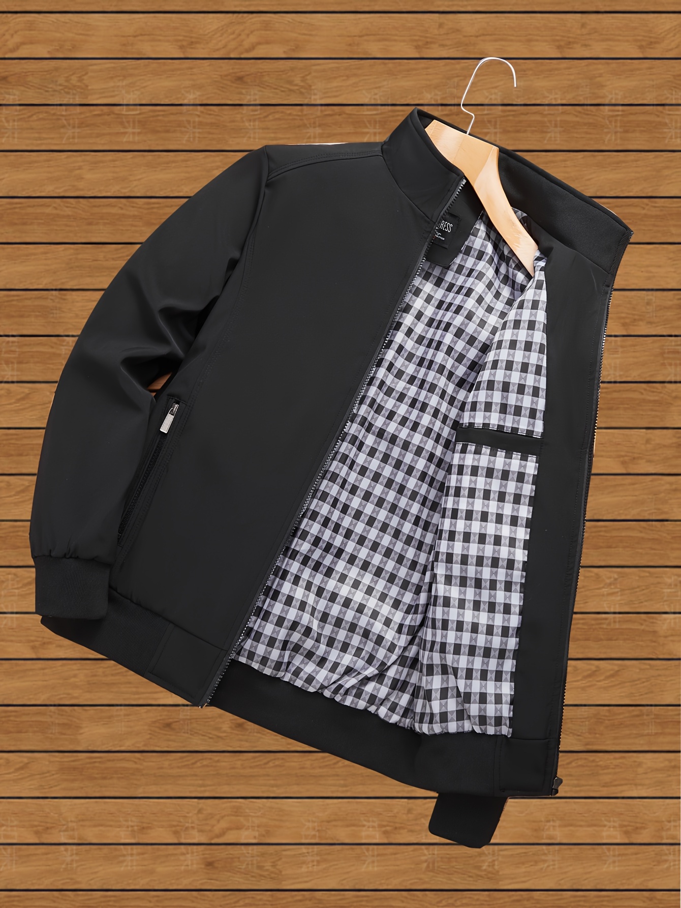 stand collar jacket men sold on Temu United States