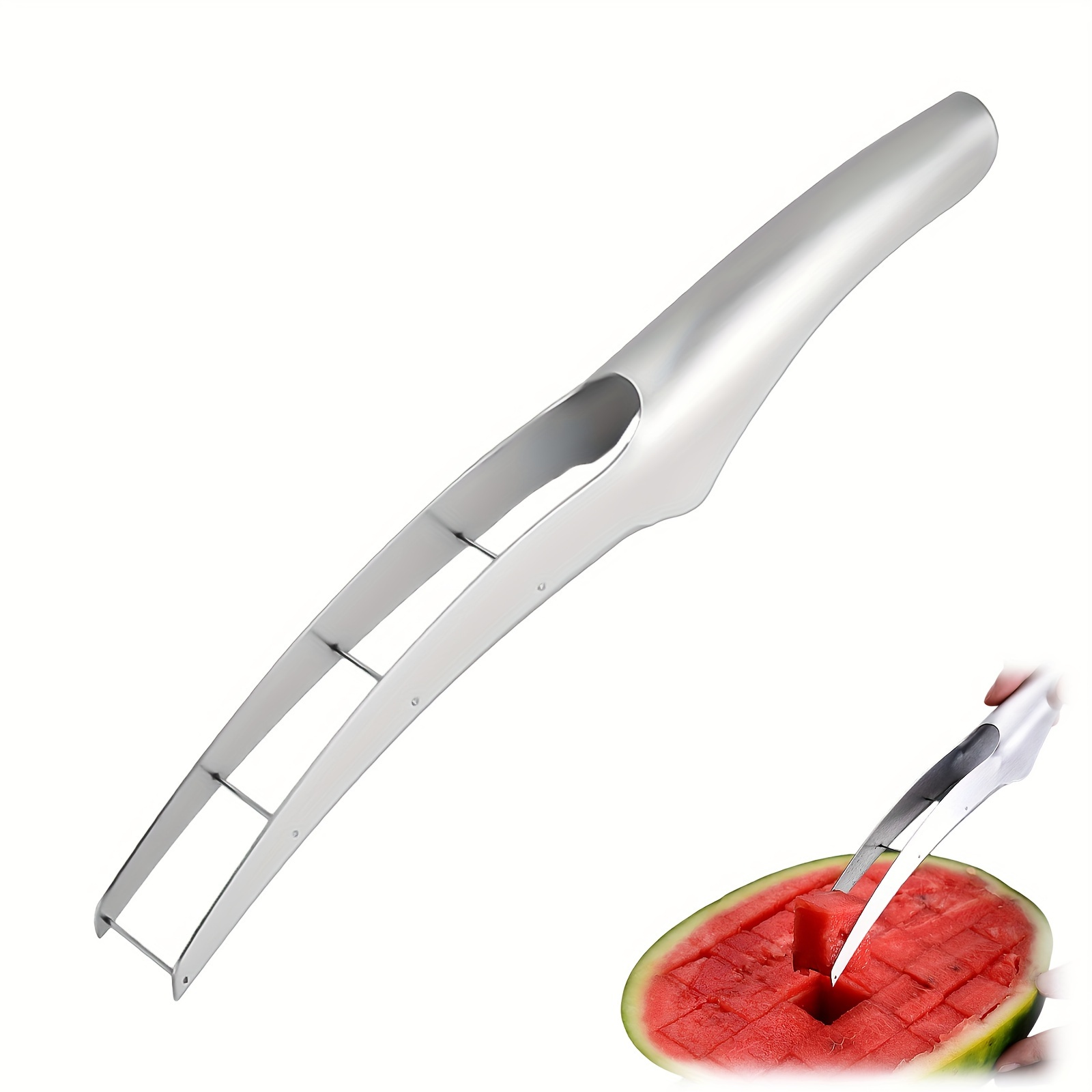 

Watermelon Cutter Slicer, Stainless Steel Watermelon Cube Cutter Quickly Safe Watermelon Knife, Fun Fruit Knives Salad Melon Baller For Kitchen Gadget