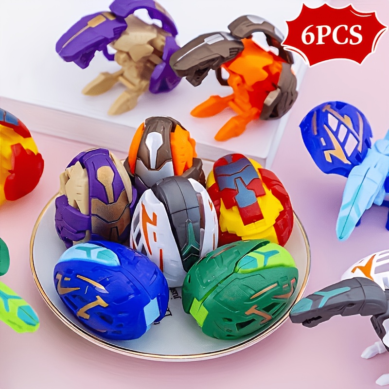 6pcs Dinosaur Transformation Robot Toy Set