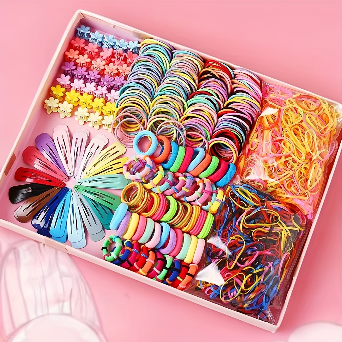 

780pcs/875pcs/1110pcsset Assorted Girls Clips, Hairbands, Hair Ties Accessories Set