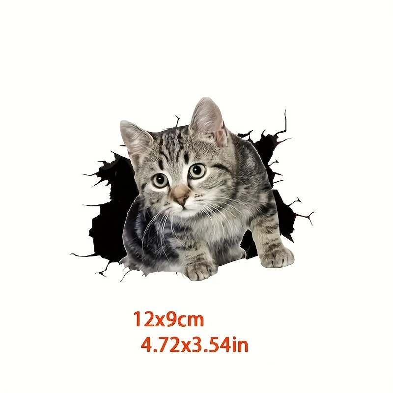 Adorable 3d Cat Car Decals - Unique Stickers For Cars, Motorcycles, Trailers, Atvs, Windows, And Laptops To Cover Scratches - Featuring A Gray Tabby Design, Cat Stickers