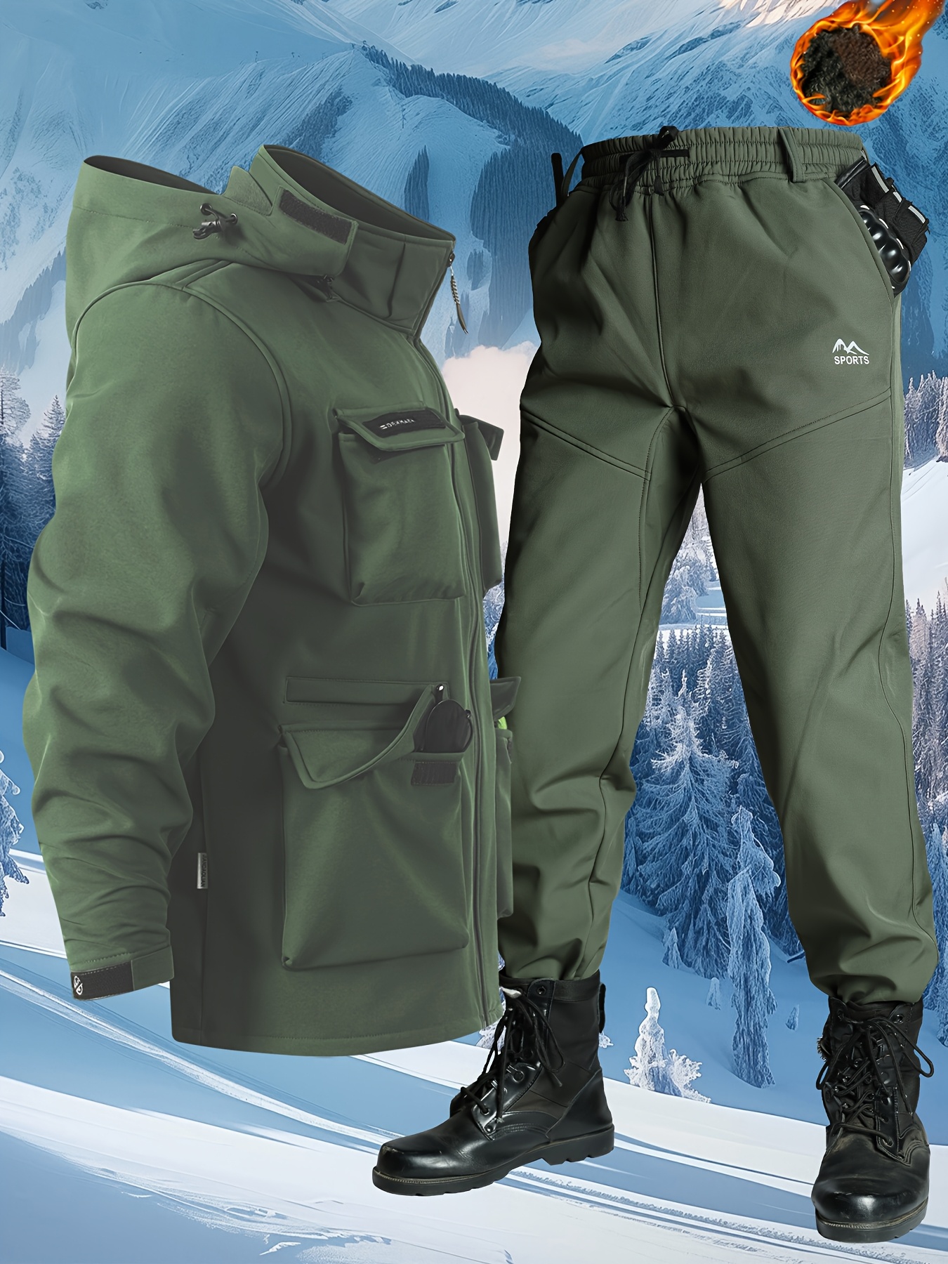 2pcs Outdoor Casual Windbreaker Set for Autumn/Winter