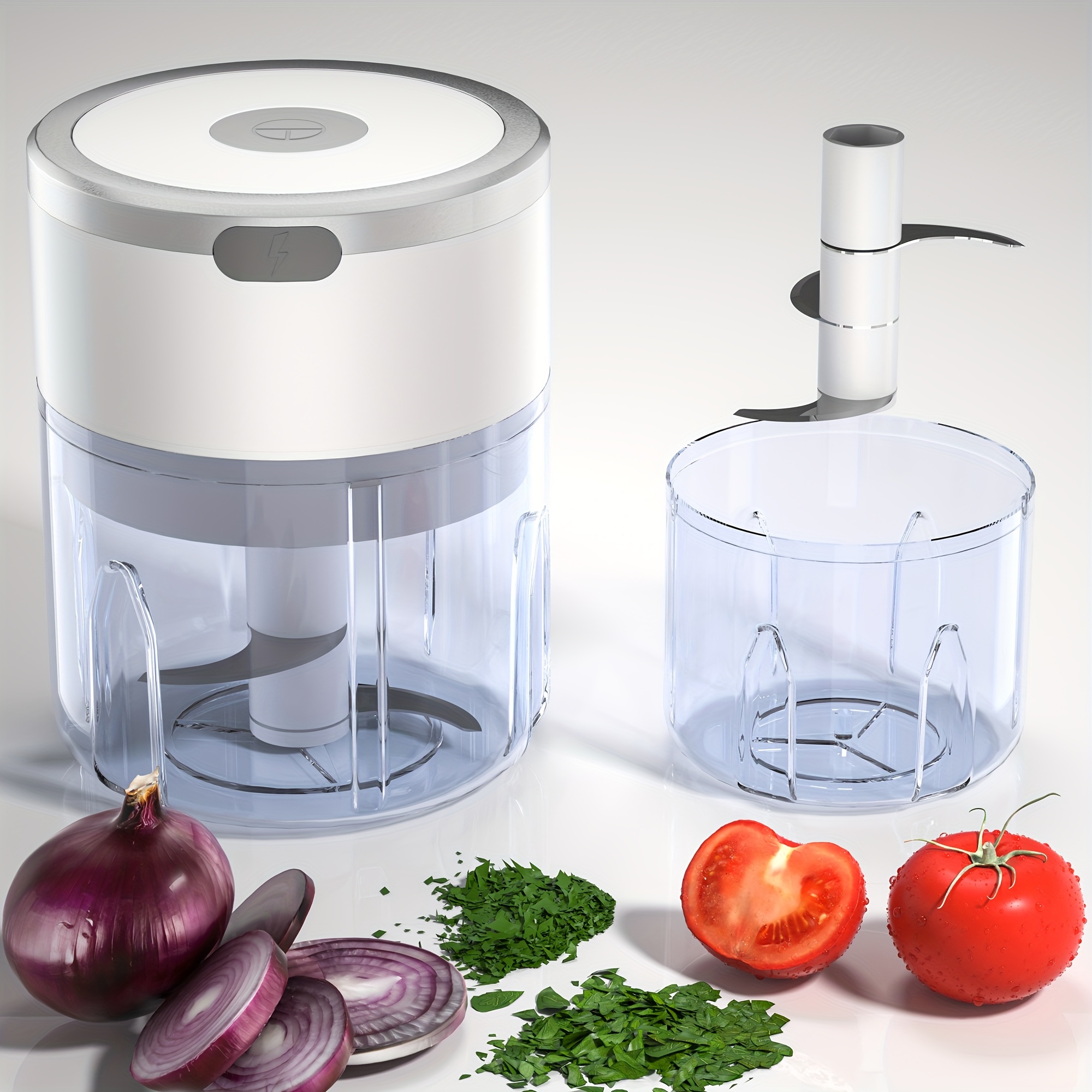 8 45oz automatic electric garlic masher meat grinder multifunctional kitchen food processor with rechargeable battery portable for meat grinding stuffing and   preparation modern kitchen gadget durable plastic body garlic press Product details 0