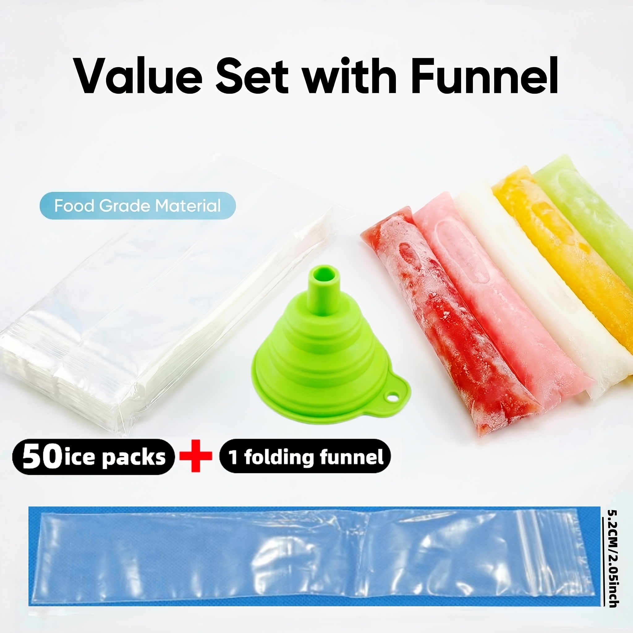 Image of 51/101pcs Disposable Popsicle Bags For Diy Homemade Crushed Ice Pops, Ice Cube Tray Bags, Food-grade Ice Cream Stick Bags, Self-sealing Bags For Homemade , Smoothies, And Ice Pops