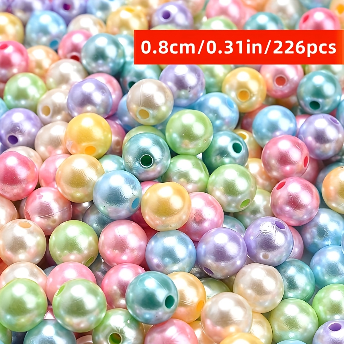 TEMU 226/113pcs 8mm Macaron Colors Mixed Creative Solid Beads, Perfect For Jewelry Making