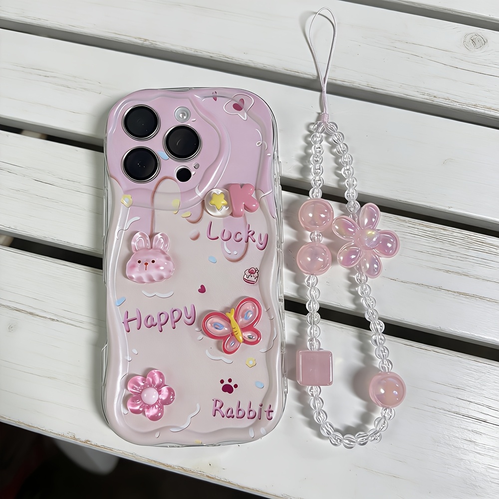 TEMU Phone Case - Daisy Teddy Bear Cartoon Bear Holographic Swirl Print Protective For Iphone 17 15 14 Pro 16e 12 11 Pro 7 8 Plus Xr Xs X Se, Soft