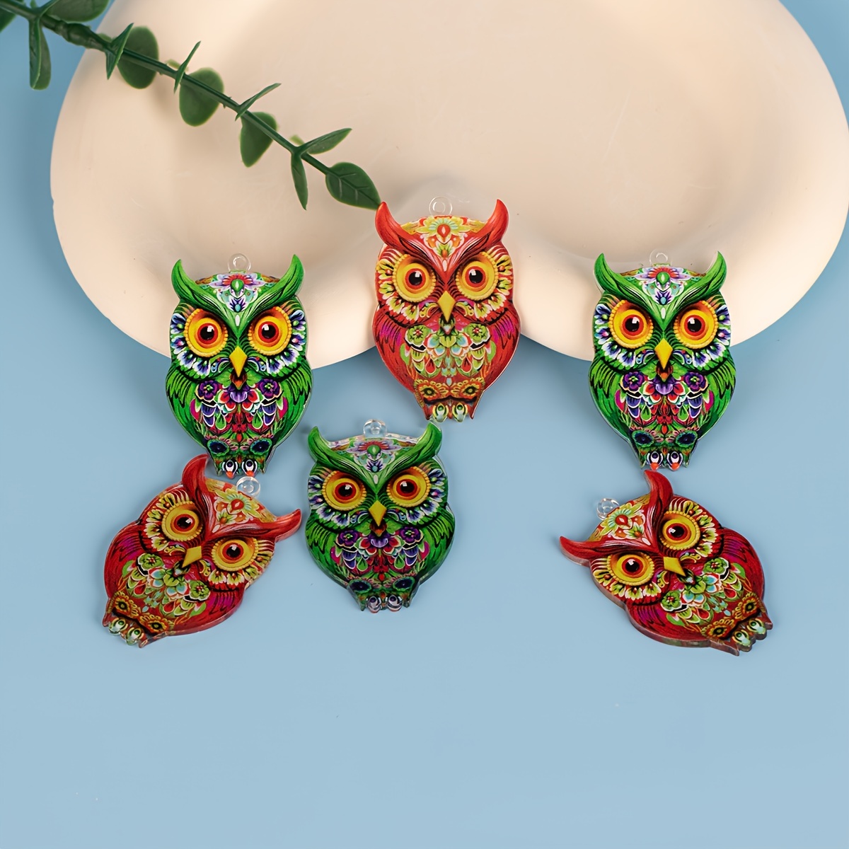 

6pcs Owl - Pendants For , Necklaces, , Keychains &