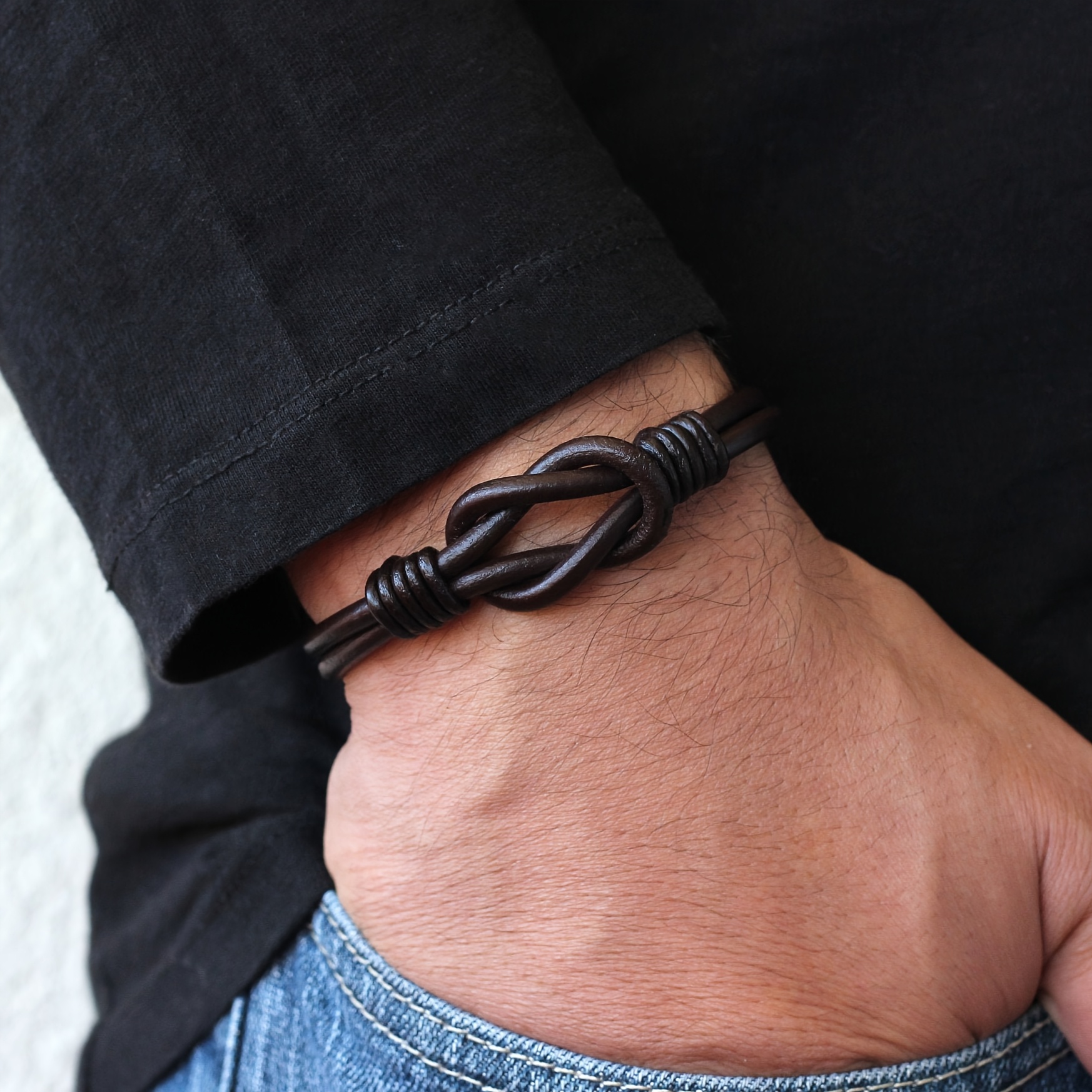 Image of Celtic Knot Infinity Bracelet, Celtic Genuine Leather Bracelet, Men's Celtic Jewelry, Men's Gifts, Best Gift For Husband/father, 1pc