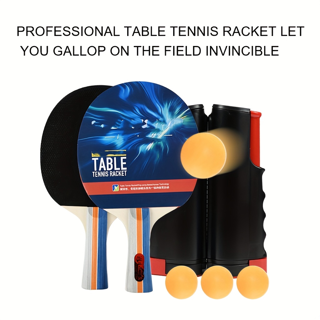 Portable Table Tennis Racket Set with 4 Paddles