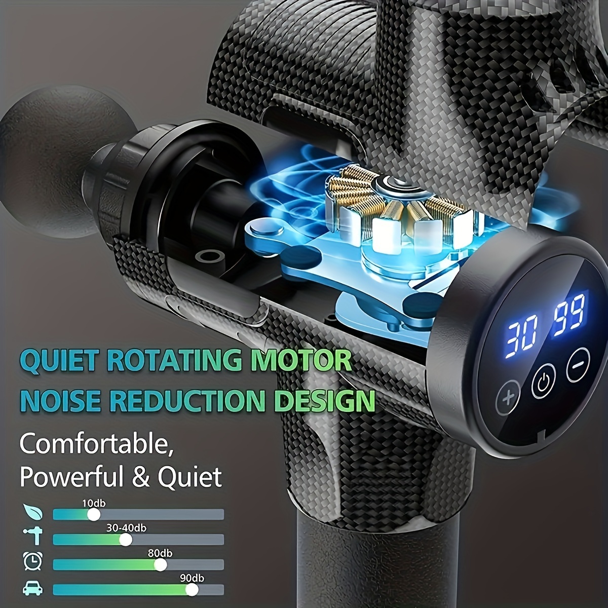 Professional Deep Tissue Massage Gun with 4 Interchangeable Heads, USB Rechargeable, LCD Display, Ergonomic Design for Full Body, Back, and Neck – Ideal for Athletes and Home Use, Massage Tools