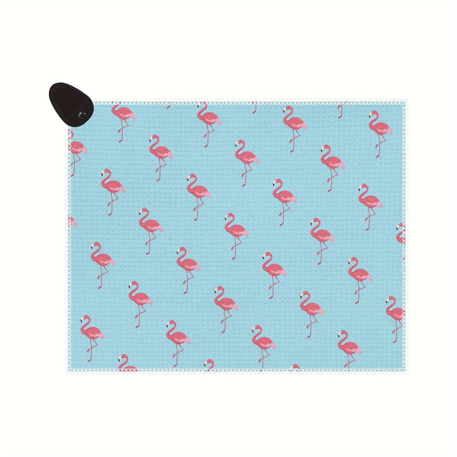 TEMU Serviette de golf magnétique 1pc, microfibre gaufrée avec motif rose, aimant puissant se aux clubs et aux chariots, 80% polyester 20% polyamide,