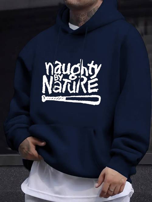 mens naughty graphic hoodie casual black pullover with cartoon long sleeves and kangaroo for fall winter cozy clothing print stretchy fabric