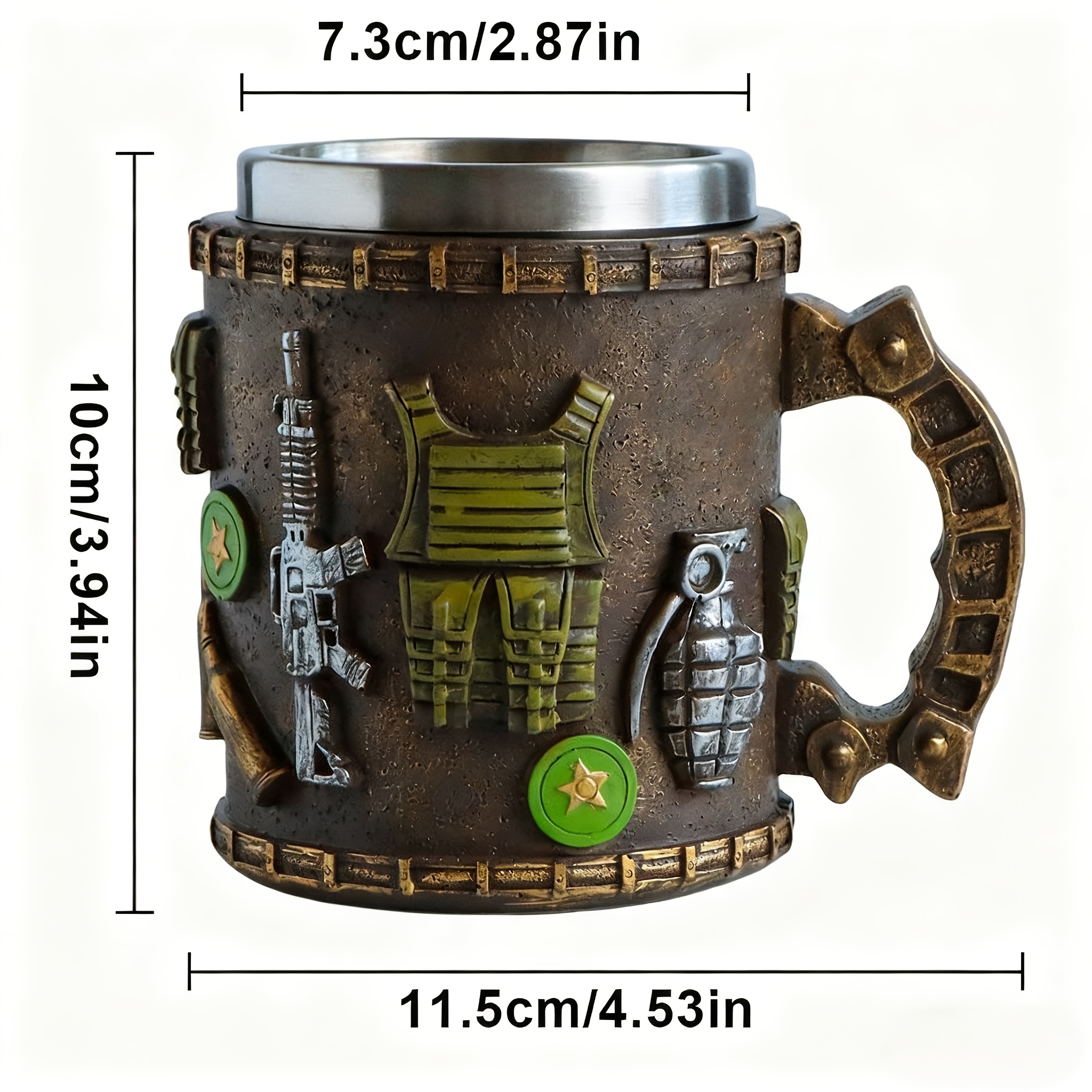 1pc resin coffee mug durable stainless   wash only   coffee beer ideal for home decor or gift 2