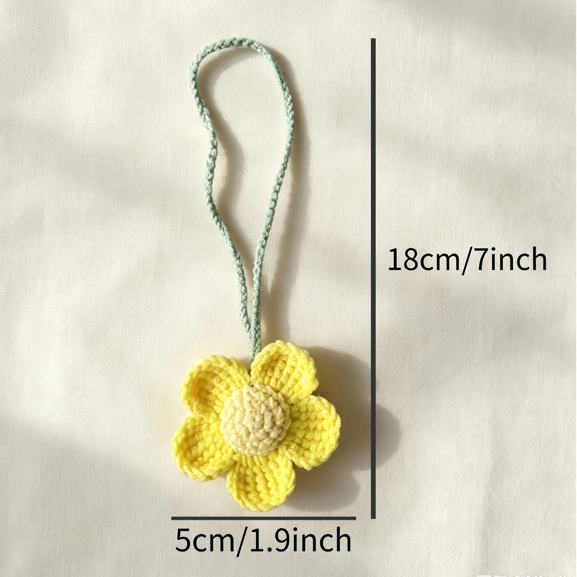 Handmade Crochet Flower Pendant for Bag Charms