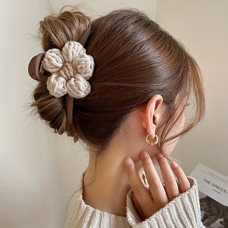 E-shop 1 große Haarspange für den Hinterkopf, Herbst- und Winter-Blumen-Haarspange, High-End, elegante Haarspange, Damen-Haarverzierungen