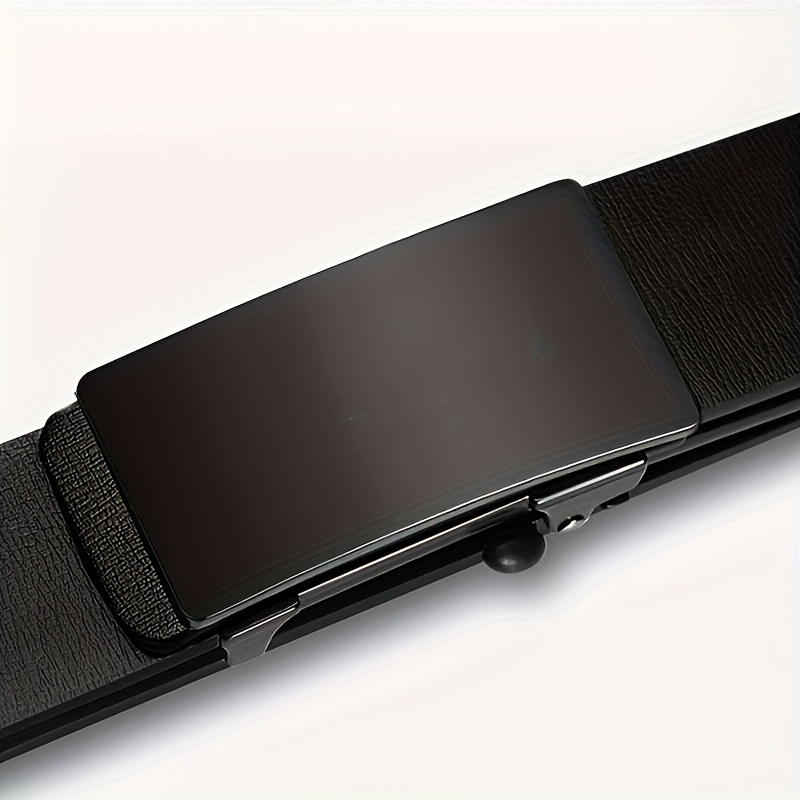 Men's Sleek Leather Belt with Automatic Buckle