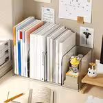 2/3/4pcs Transparent Acrylic Bookshelf, Desktop File Organizer, Book Storage, Can Hold Magazines, Notes, and Books/Notebooks, A4 File Magazine Organizer Box, Suitable for Home Study, School, and OfficeOpen in new tab.