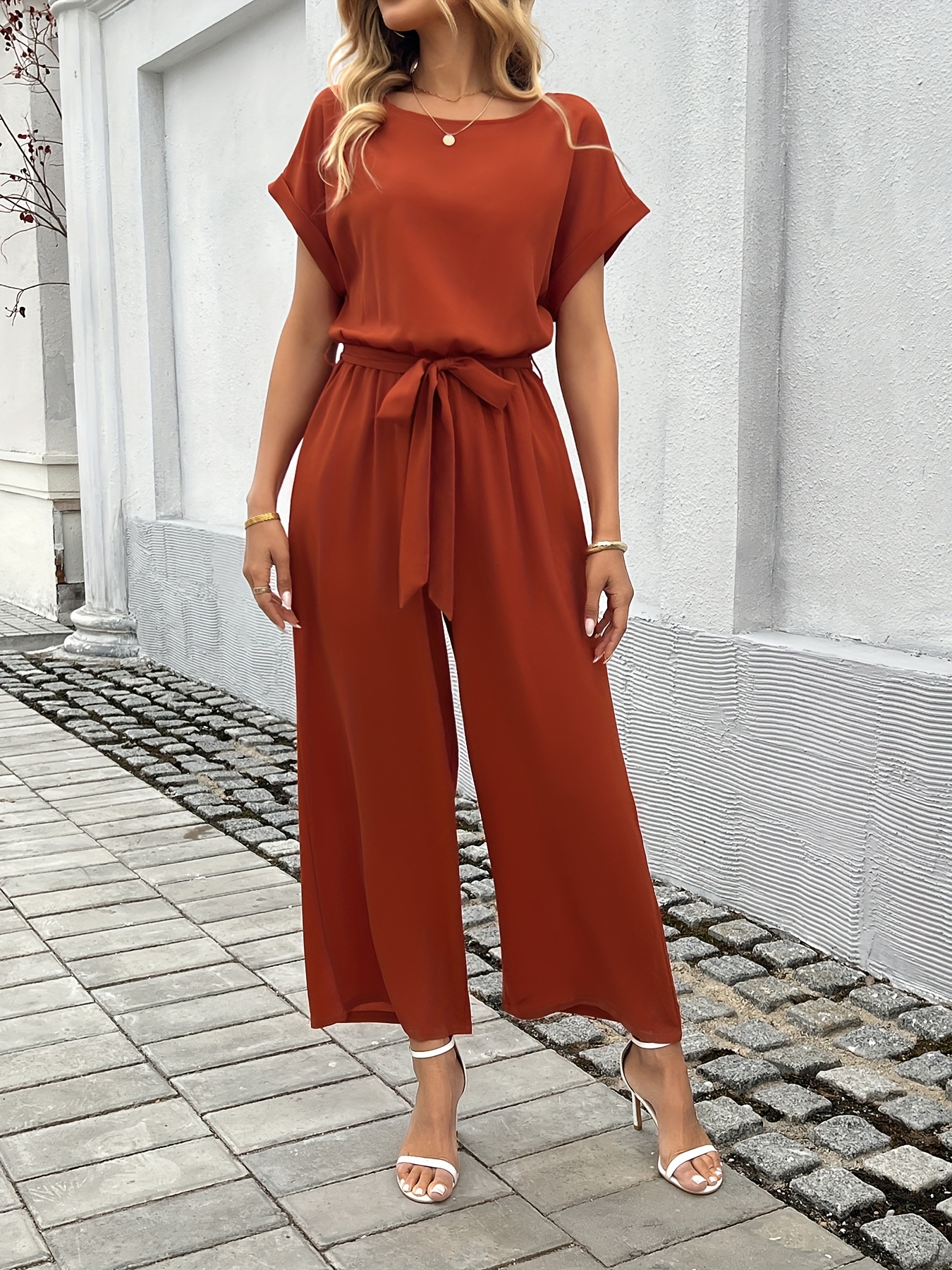 combinaison beige femme ceinture à taille ajustable Temu Belgium