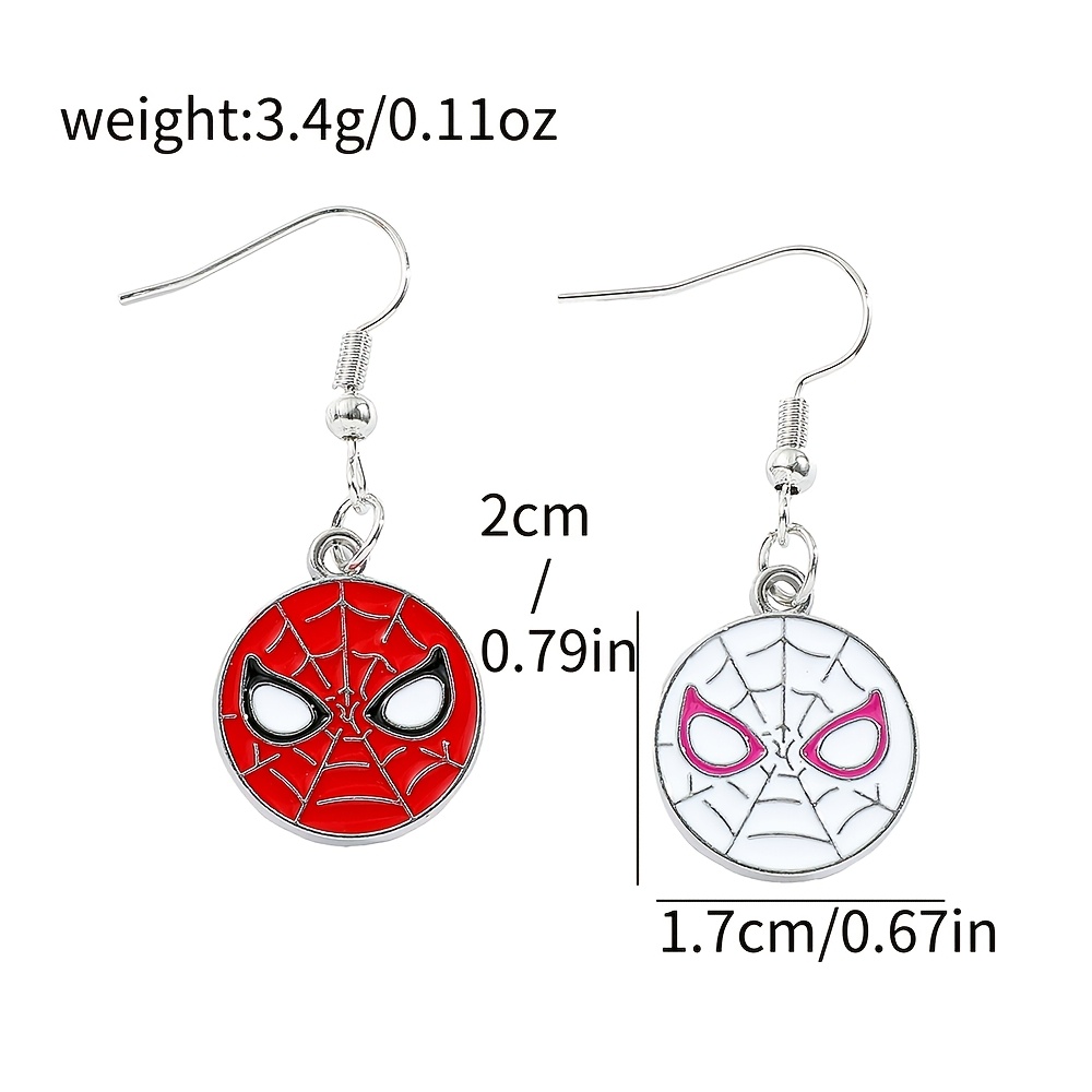 TEMU 1 Pair Spider-man Fashion Enamel Earrings Superhero Cosplay Trendy Additions, Gifts For Women And