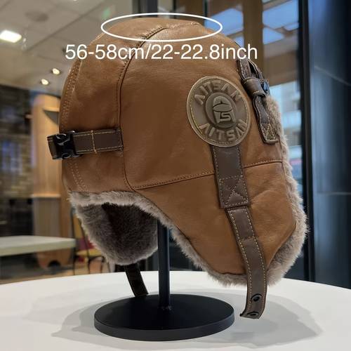 mens winter fleece thick warm ear protection hat outdoor riding cold weather hat
