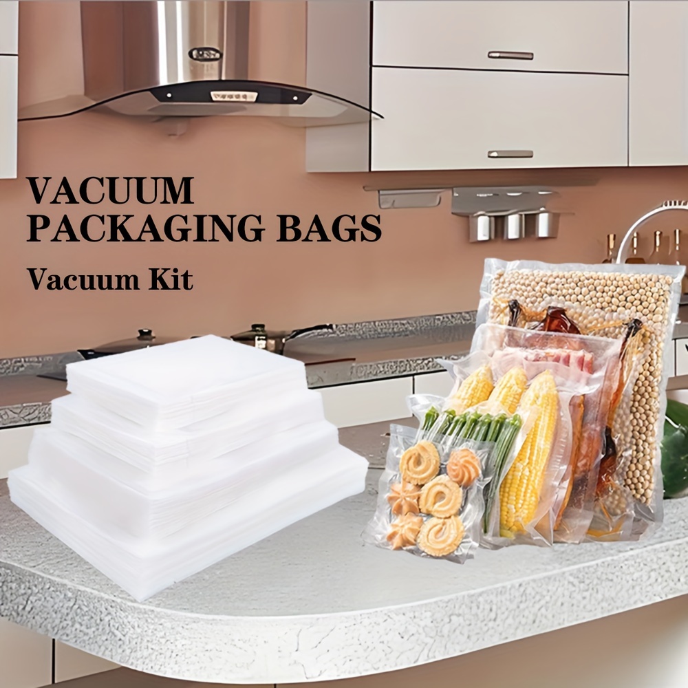 

100pcs Premium Vacuum Sealer Bags - Bpa-free, Reusable & Food Storage Solution For Kitchen Organization - Ideal For Dry & Cooked Food, Grains, And More - No Electricity Required