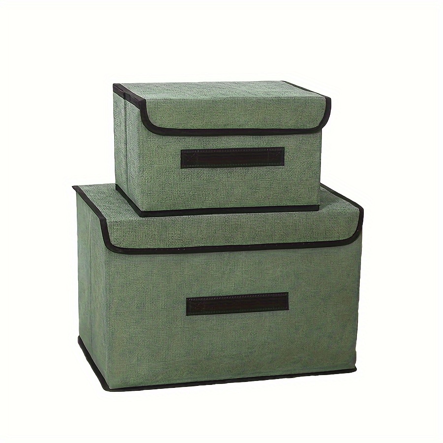 textile non woven foldable desktop storage box household dust proof two piece storage box clothes sorting storage box details 7