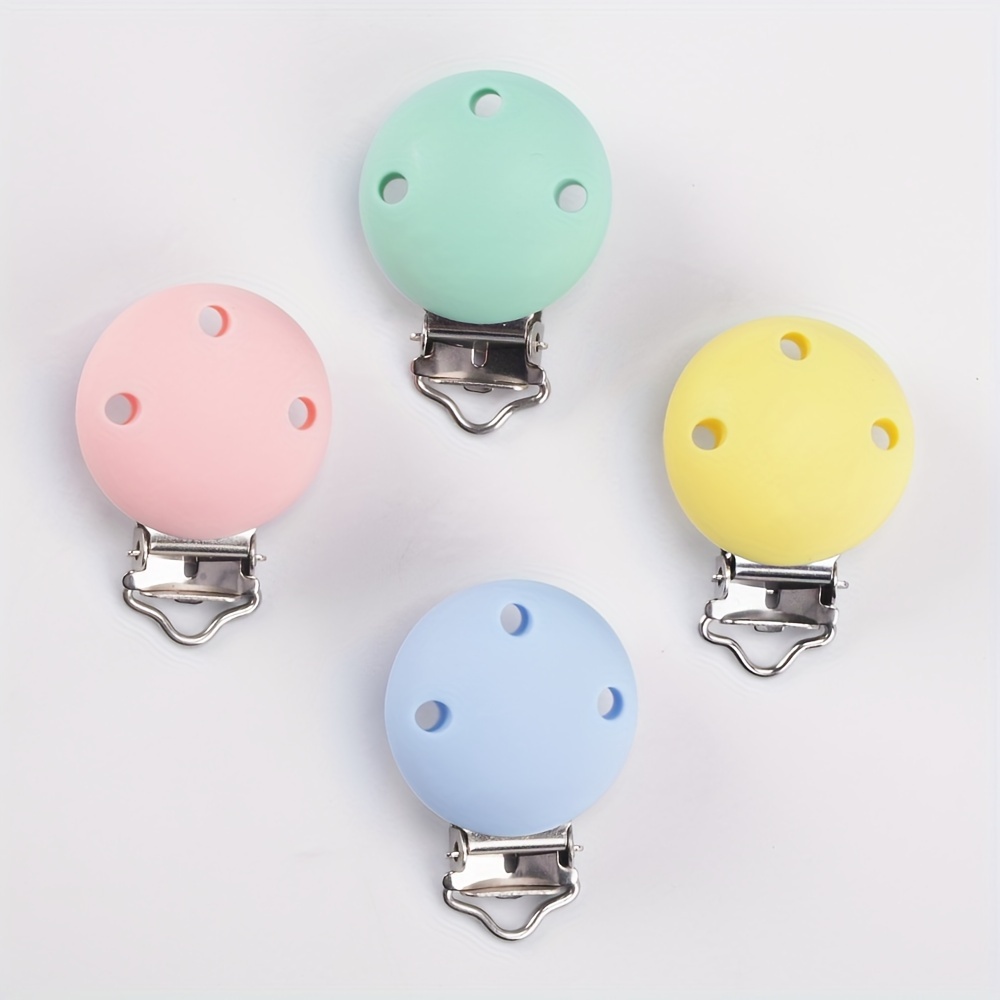 Image of 3/4pcs Fashion Decorative Round Three-hole Silicone Fixing Clips, Anti-slip Clip Multicolor Random Set For Jewelry Making, A Of Handmade Additions Home Decorative Supplies