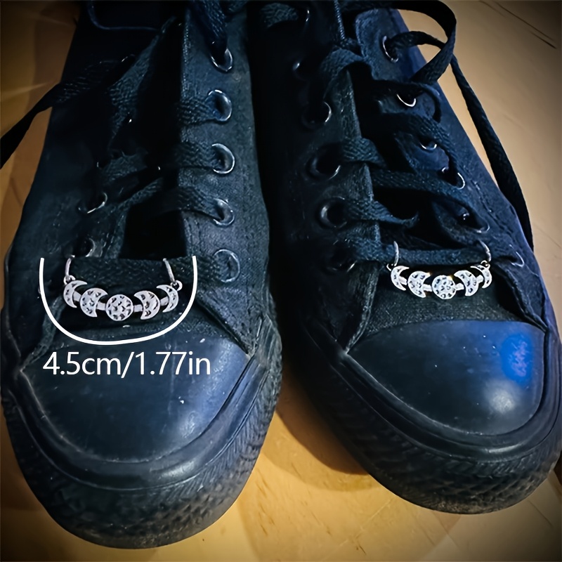 Image of 2pcs Gothic Punk Style Shoe Accessories - Exquisite Detachable , Suitable For Boots And Shoes, Copper Alloy With Twist/ Rivet Details