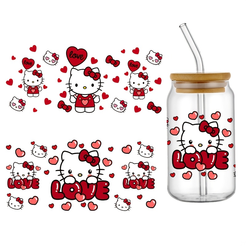 

2pcs Sanrio Hello Kitty Pvc Stickers, Waterproof Uv Transfer Decals For Mugs, Bottles & Home Decor, Perfect Gift For , Uv Transfer Stickers