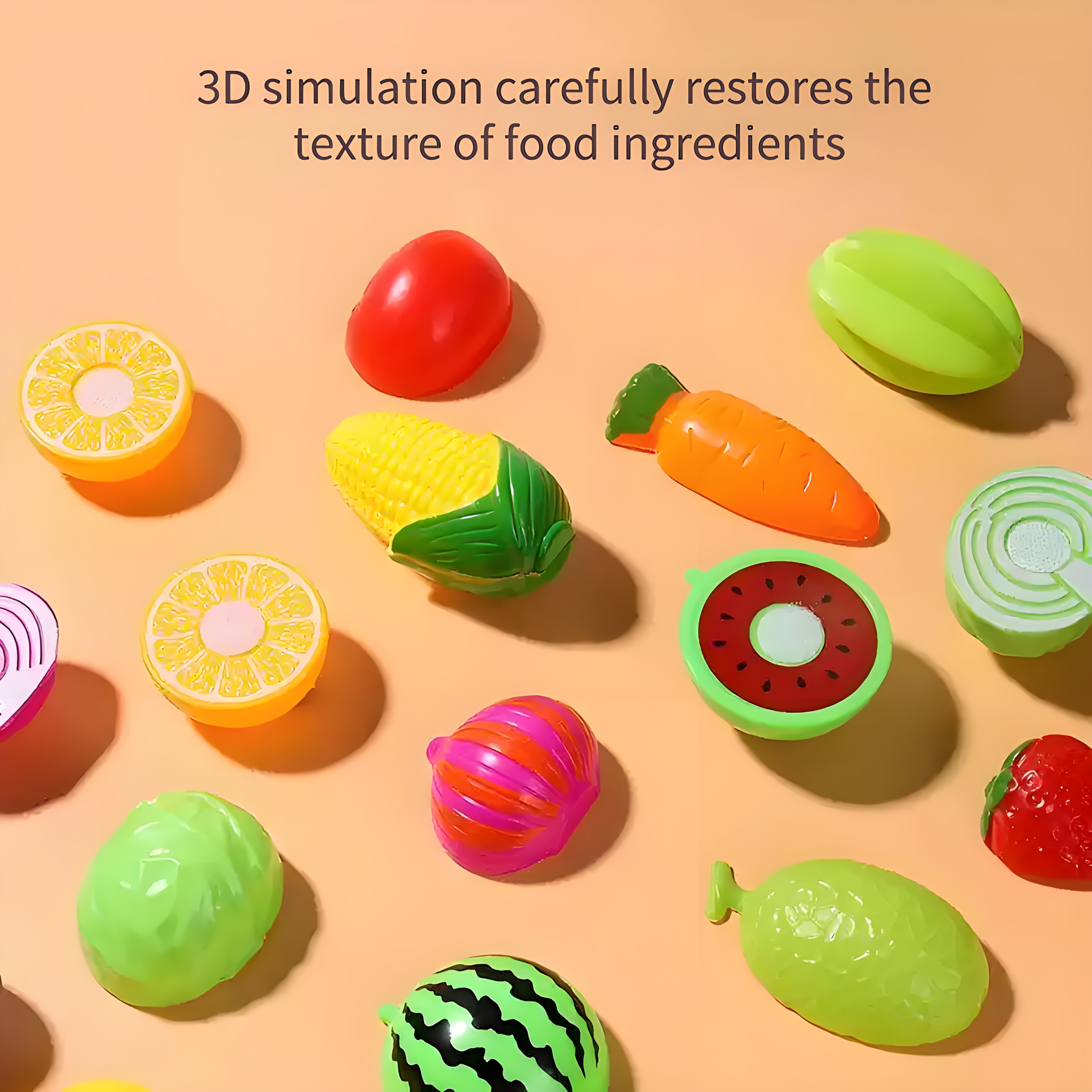 22+2pcs Kids Simulated Fruit and Vegetable Kitchen Toy Set