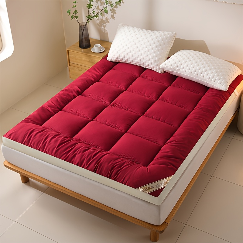 1pc Luxury Mattress Pad, Instant Warmth Winter Cold Protection, Ultra-Soft Comfortable Thickened Warm Mat, Corner Straps, 3D Quilted Mattress Protector, Skin-Friendly Breathable, Fluffy, Fall Winter Choice, Single Double Bed Cover Large Size
