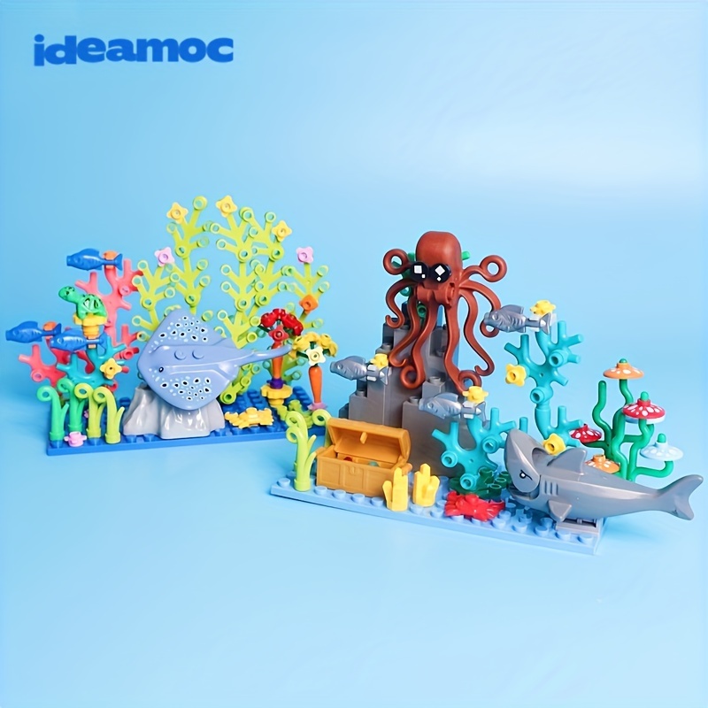 

Underwater World Sea Animals Building Blocks Toys, Rays Turtles Fish Octopus With Water Plants Building Blocks, Diy Toys, Birthday Gifts Compatible Classic Bricks Parts