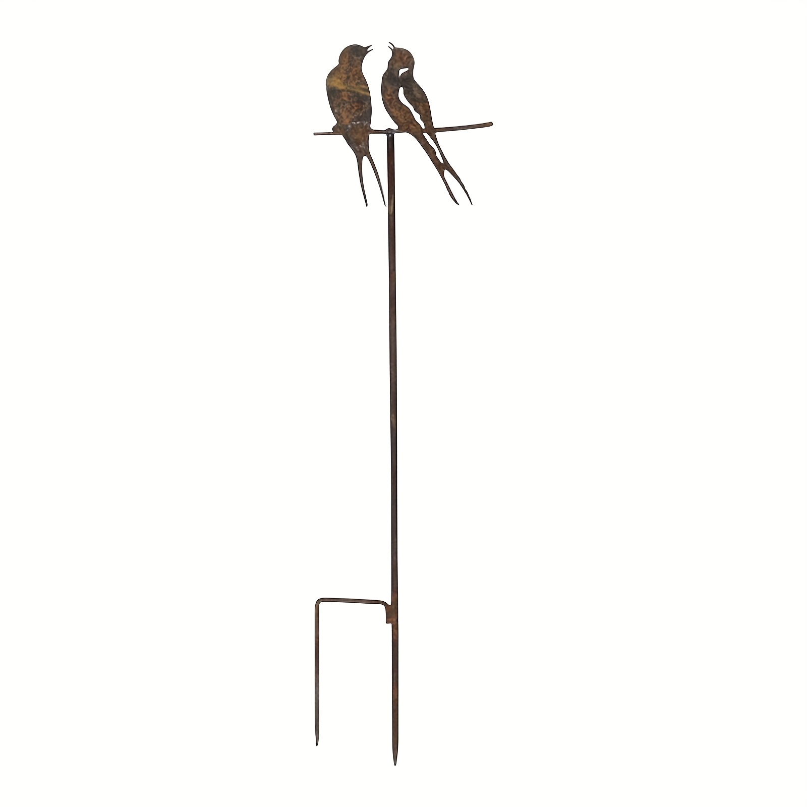 【2.5d】 [2.5d] A Wrought Iron Decoration Featuring Of Perched On A Horizontal Bar, Suitable For Outdoor Spaces Like Gardens And Courtyards, And Atmosphere