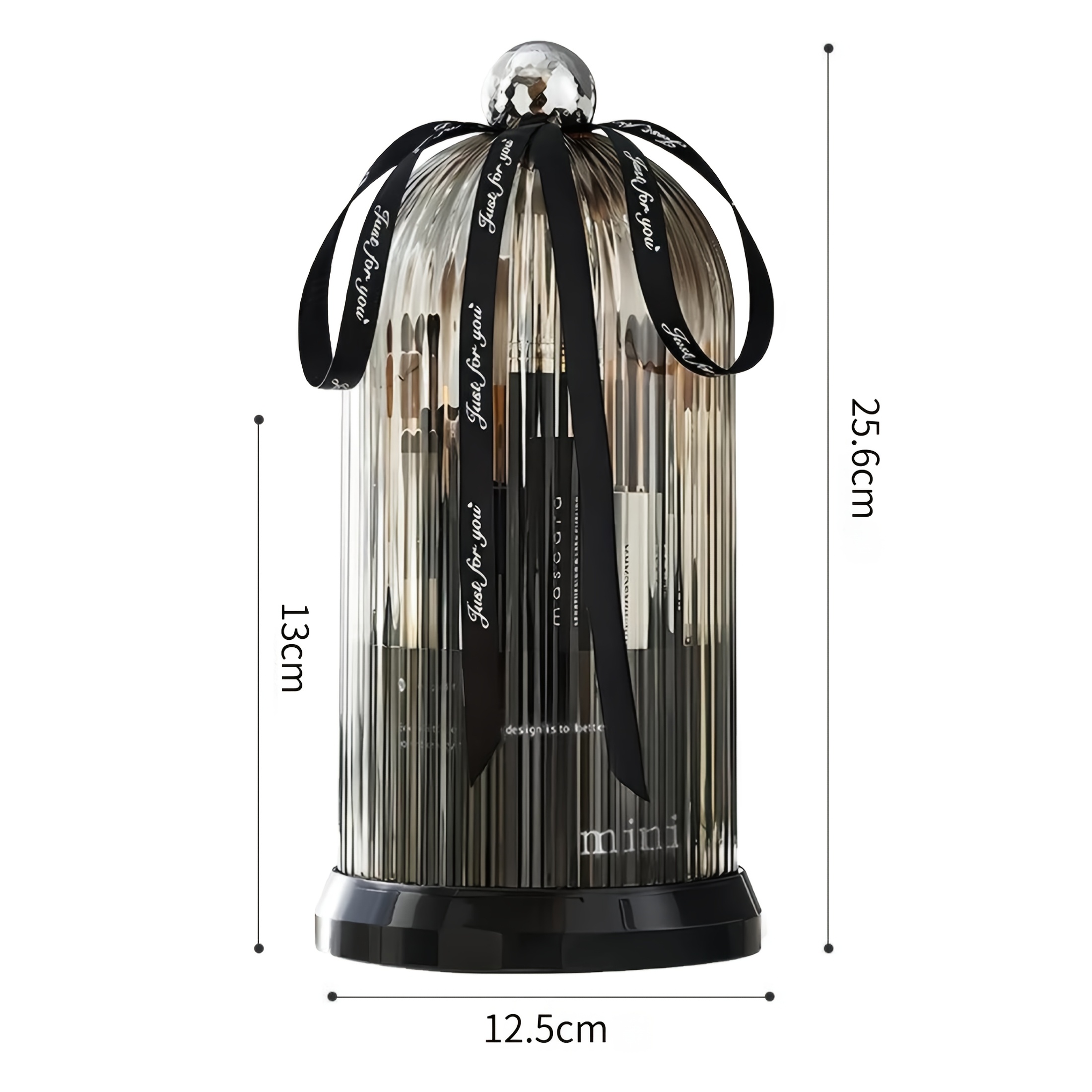 Makeup Brush Holder With Lid, 360° Rotating Multifunctional Clear Dustproof Skincare Cosmetic Tools Storage Organizer For Vanity Desktop Bathroom Countertop