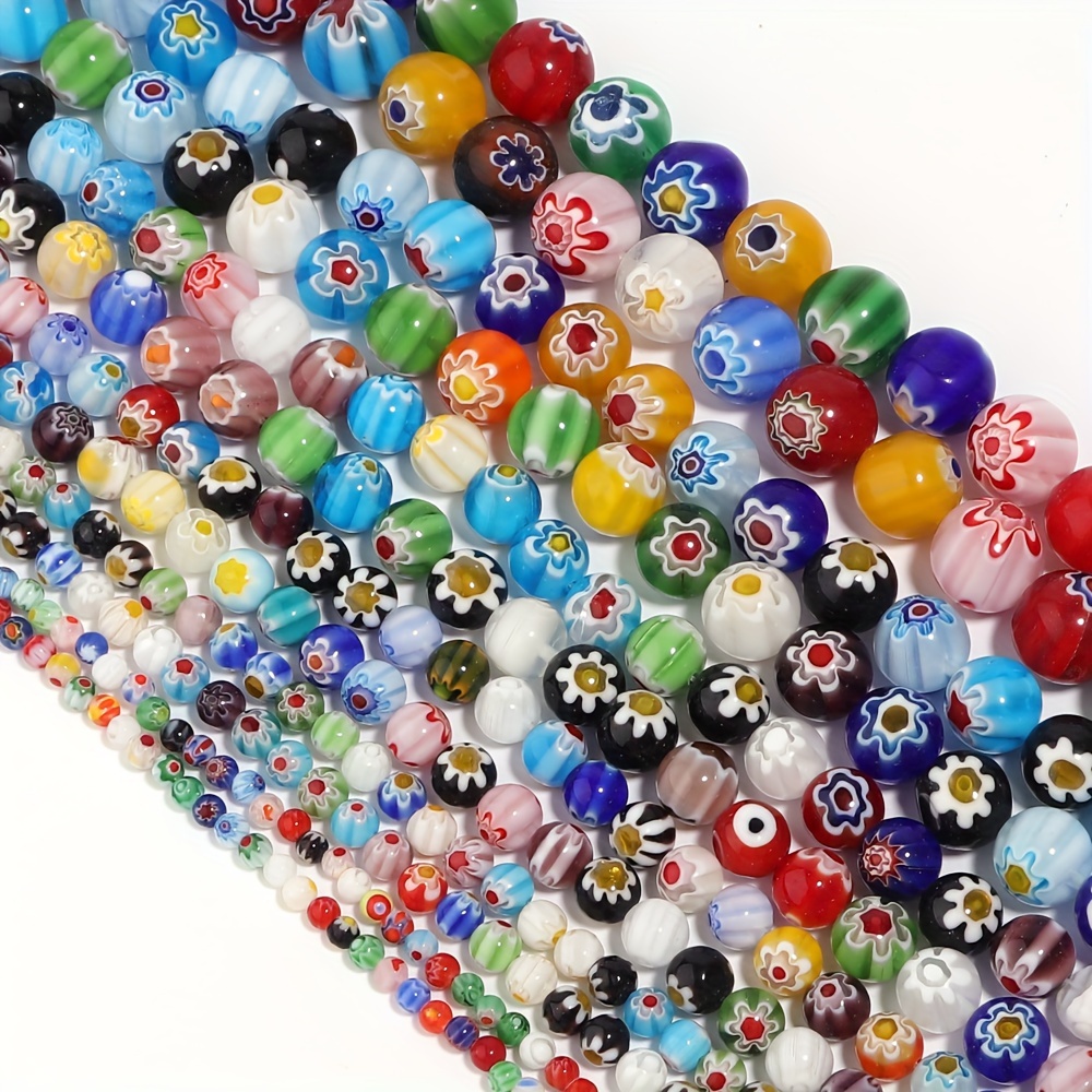 

Thousand-flower Glass Round Beads: Handmade Decorative Glass Beads For Diy Bracelets And Jewelry - Artisan Crafts