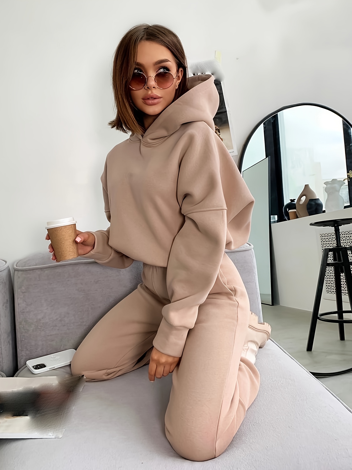 Womens Leggings Brown Leggings And Hoodie Set TIFFANY WOMEN'S