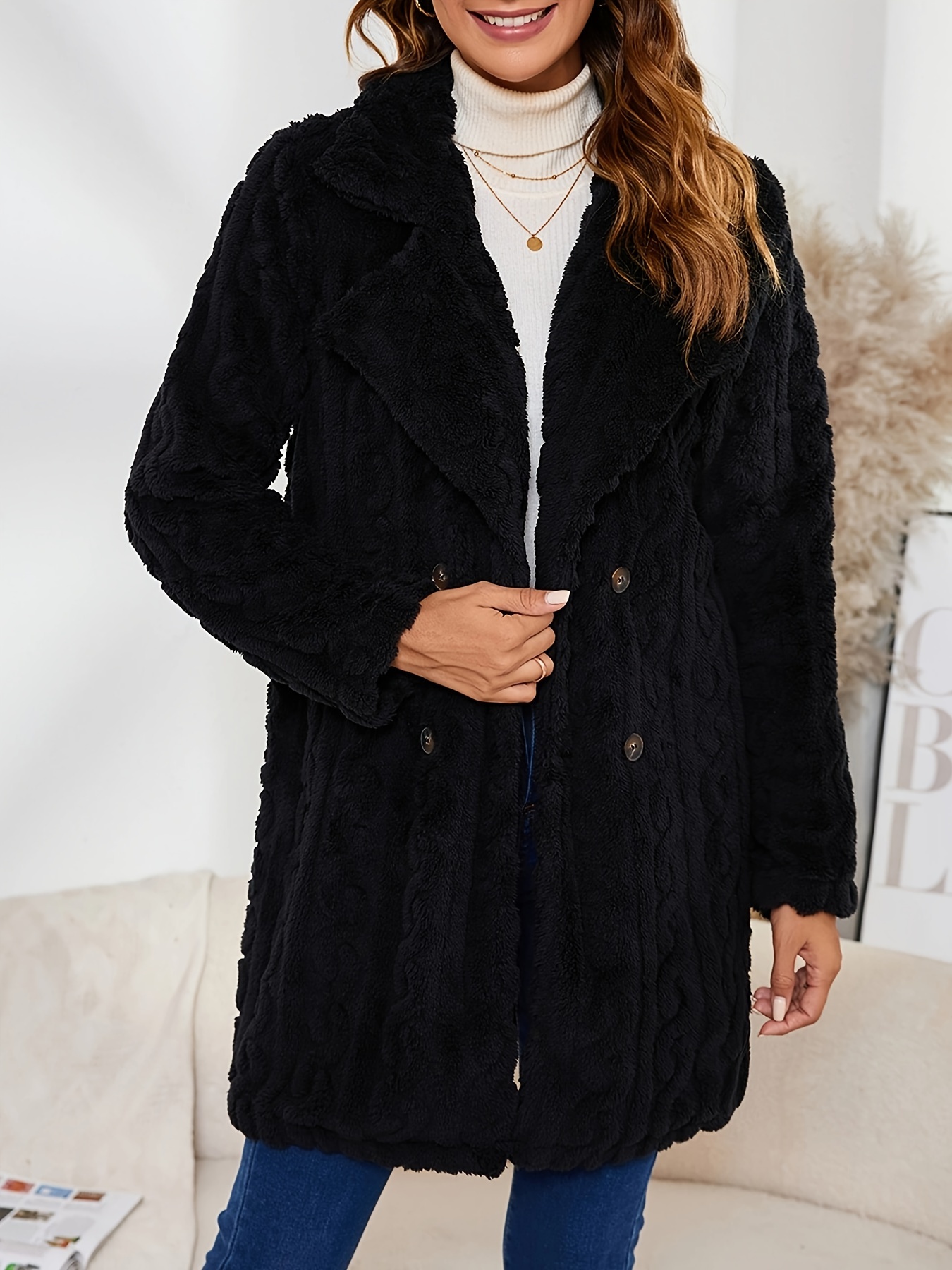 Klassischer Mantel Hugo Boss Schwarzer Mantel Damen Original Hugo