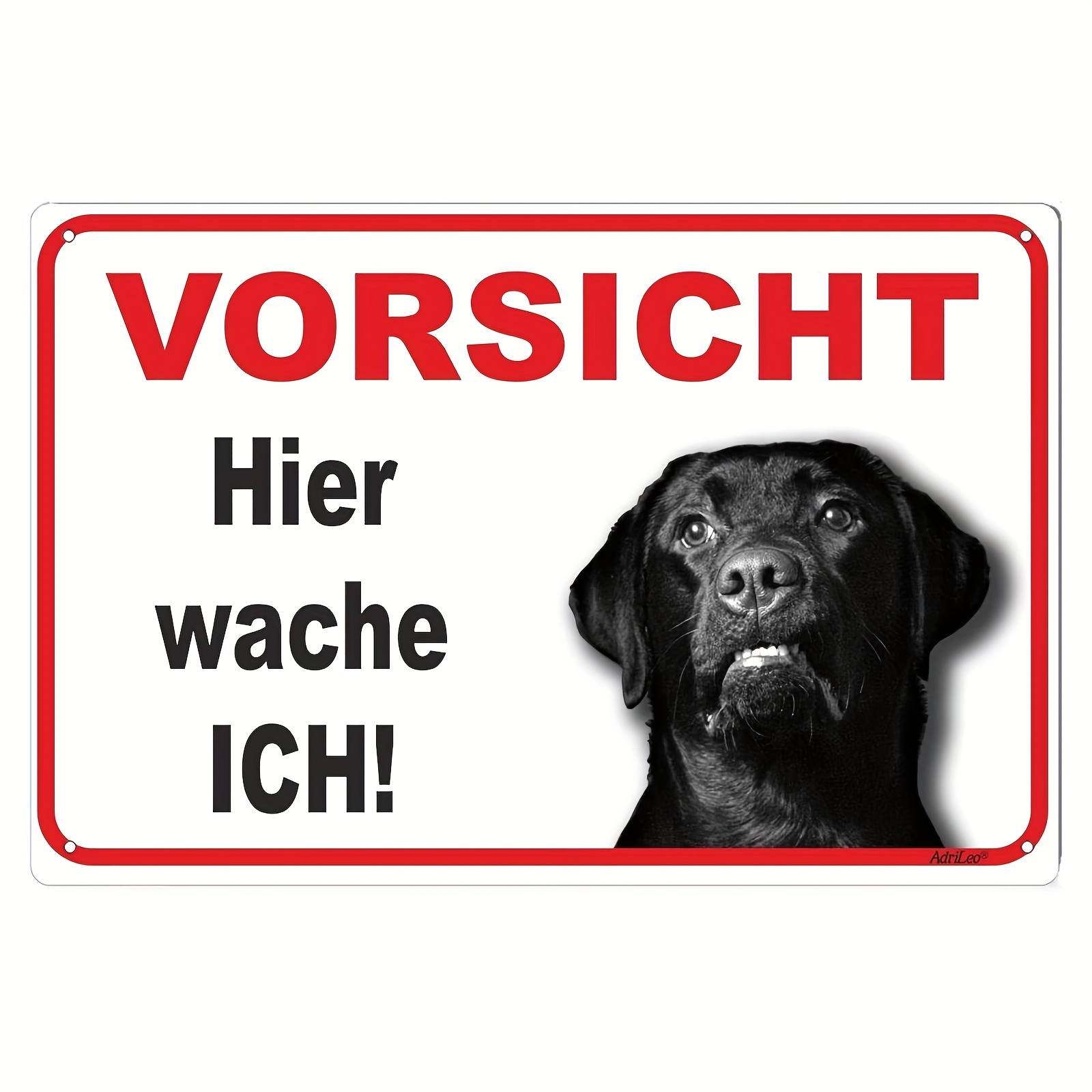 

1pc Retriever Dog Caution Sign, " Ich" German Metal Tin Wall Art, 8x12 Inches, Home Decor, Pet Lovers Gift, Indoor/outdoor Use