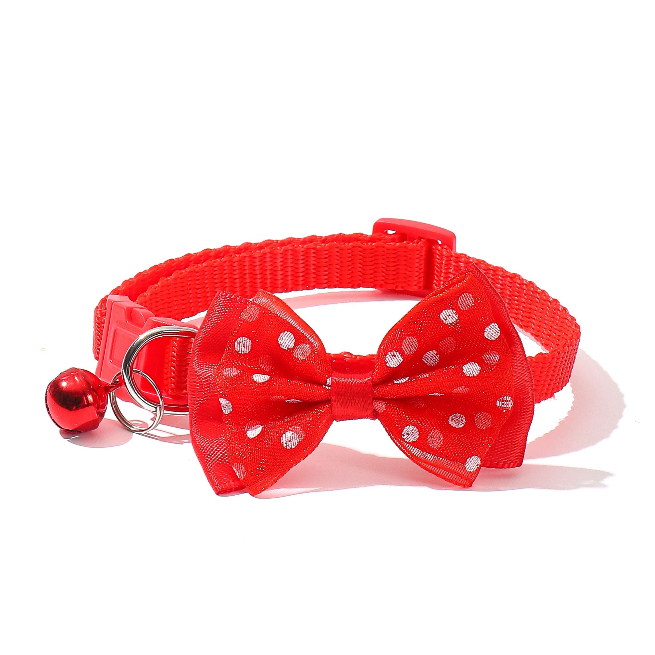1pc polka dot bow pet collar adjustable   suitable for small cats and dogs Product details 1