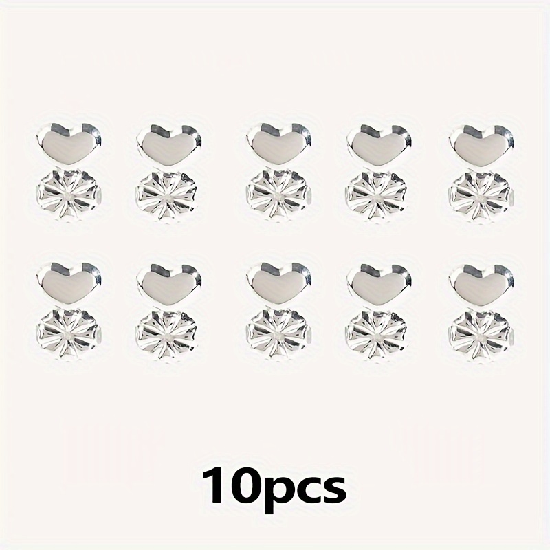 TEMU 10pcs Luxeears Adjustable Earring Lifter Back Support - Hypoallergenic Metal Earlobe For Sagging Ears - Invisible Earring Backs For Large And