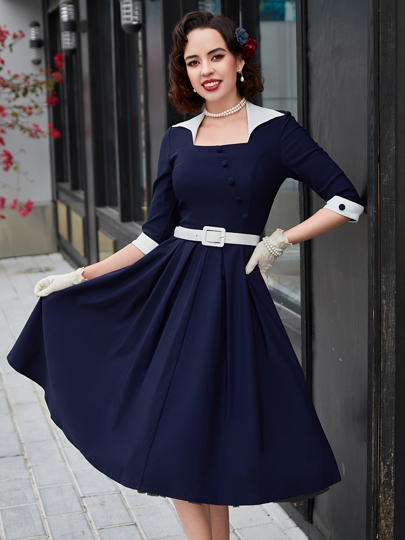 dress blue alphas vs bravos The Celeste Color-Block Dress Small