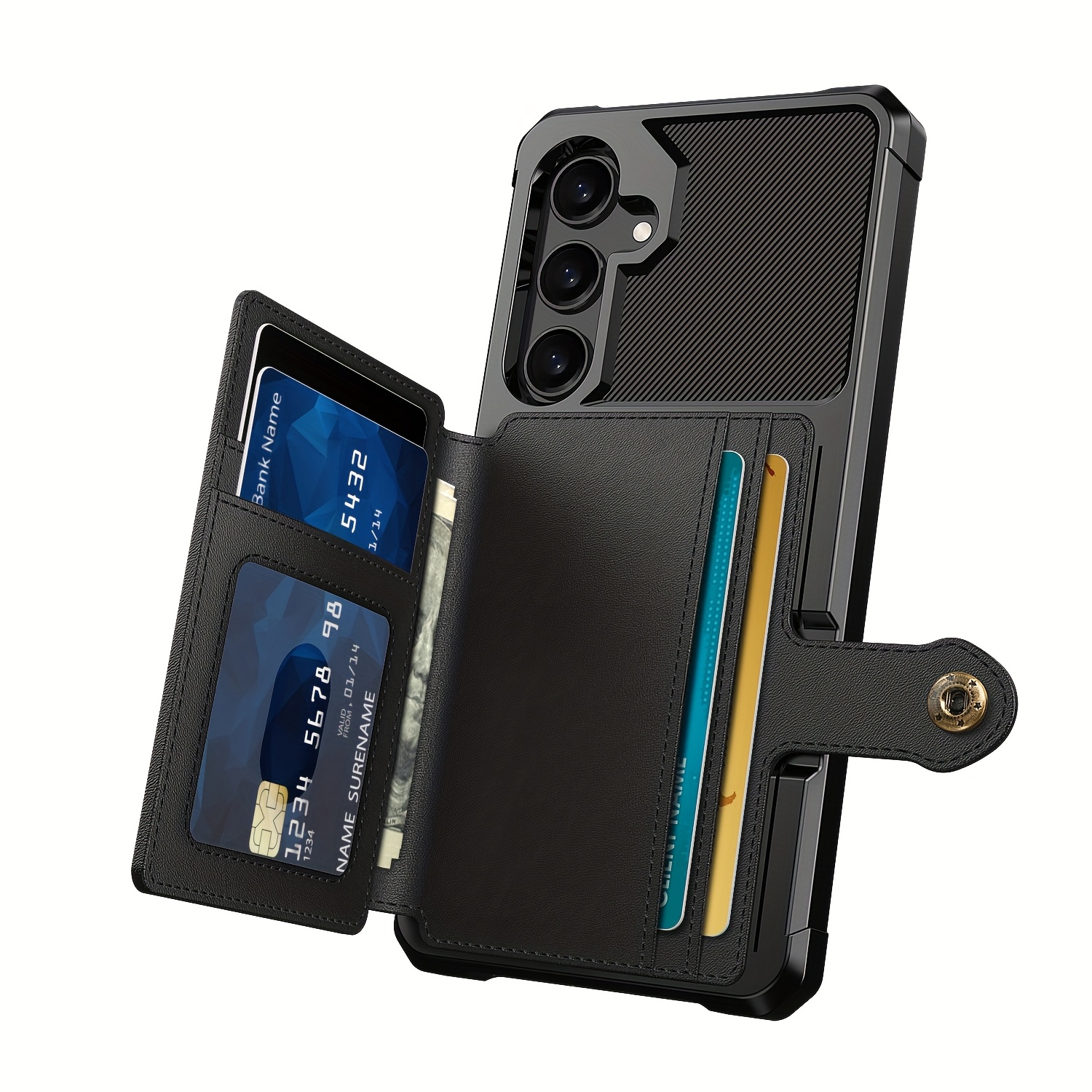 ZM03 Card Holder Faux Leather Case for 5G 5G Mobile Phone, with Card Slot, Compatible with Magnetic Car Mount, Heavy Duty Shockproof Durable Soft TPU Back Faux Leather Flip Wallet Cover - Image 57