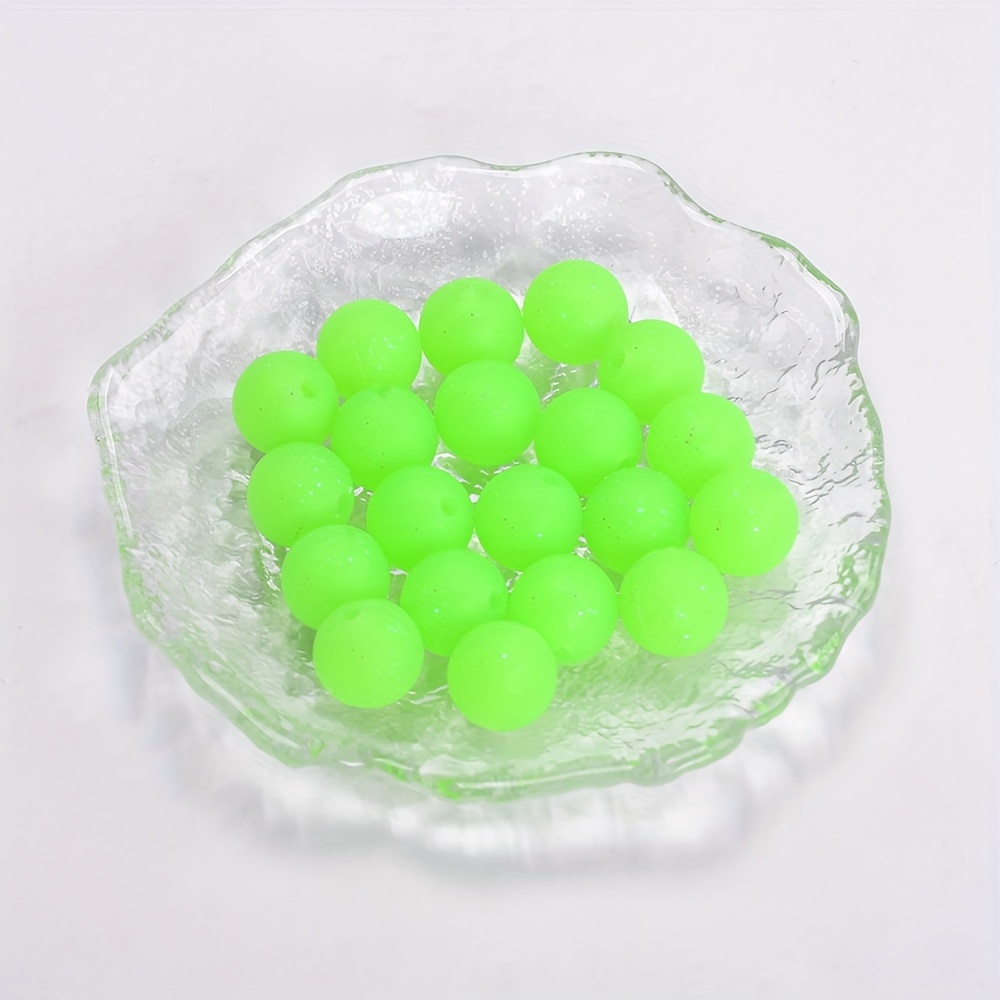 60pcs Glitter Silicone Beads in 6 Vibrant Colors for DIY Jewelry