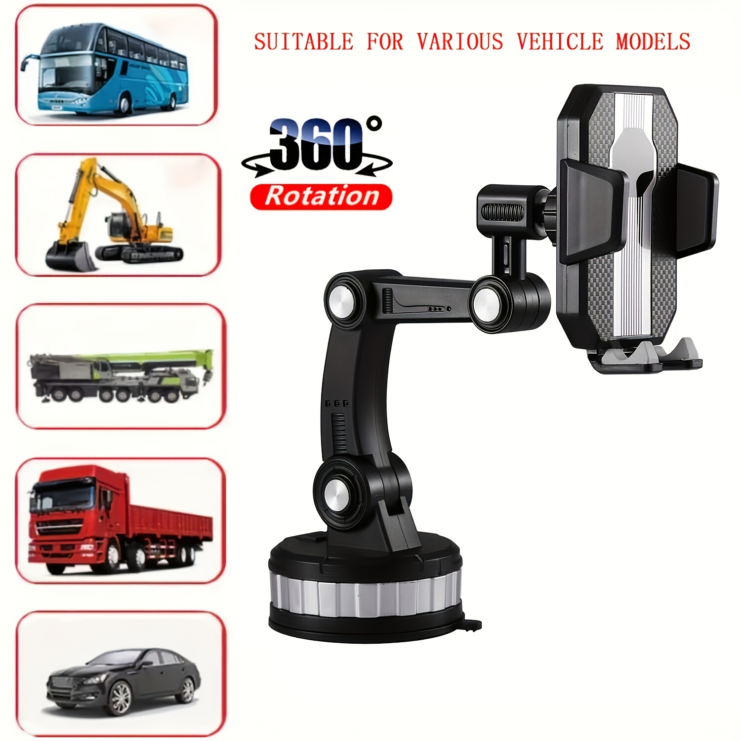 360° rotating GPS car mount, dashboard smartphone holder