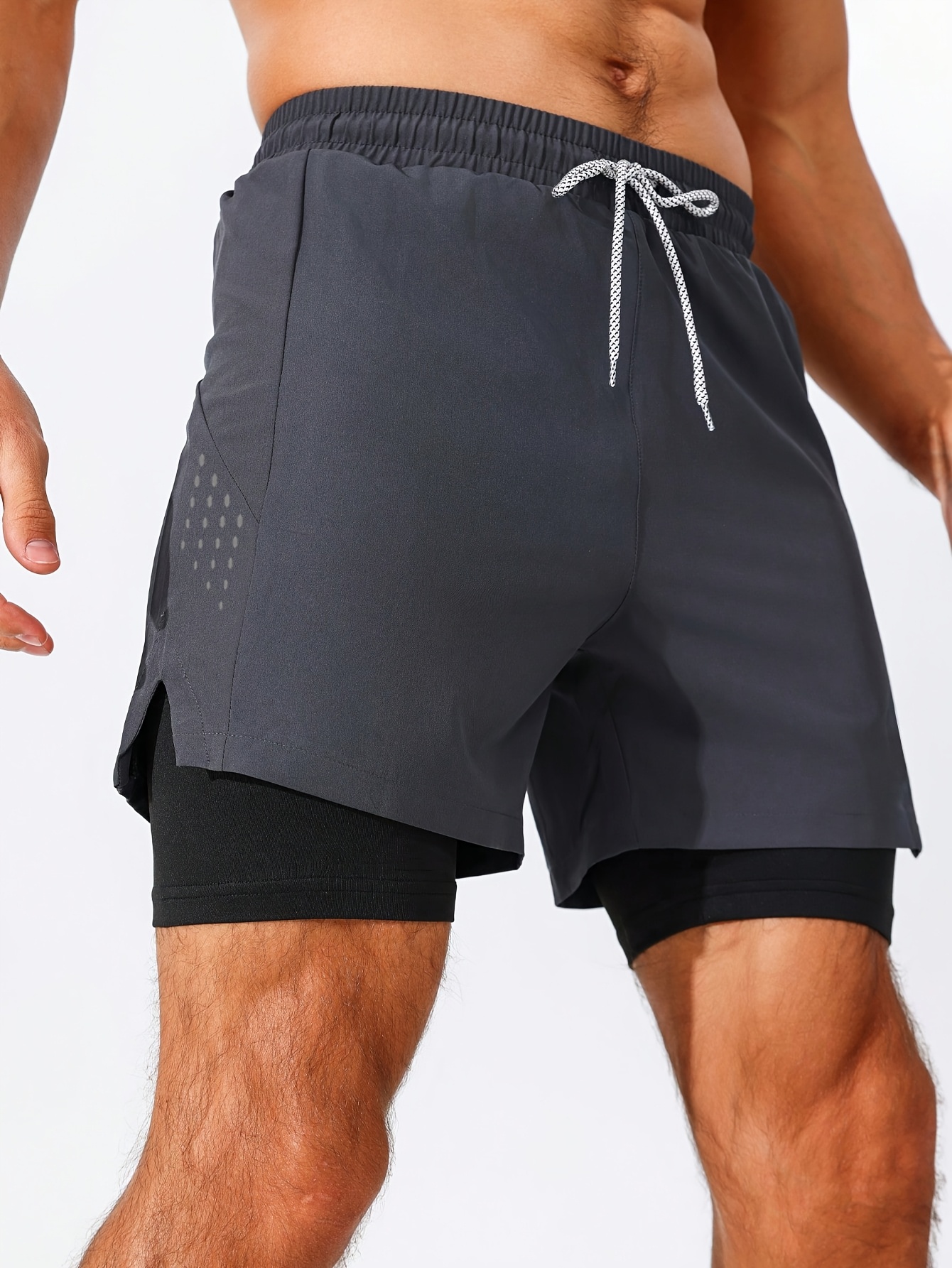 Men's 2-in-1 Printed Running Fitness Sports Shorts