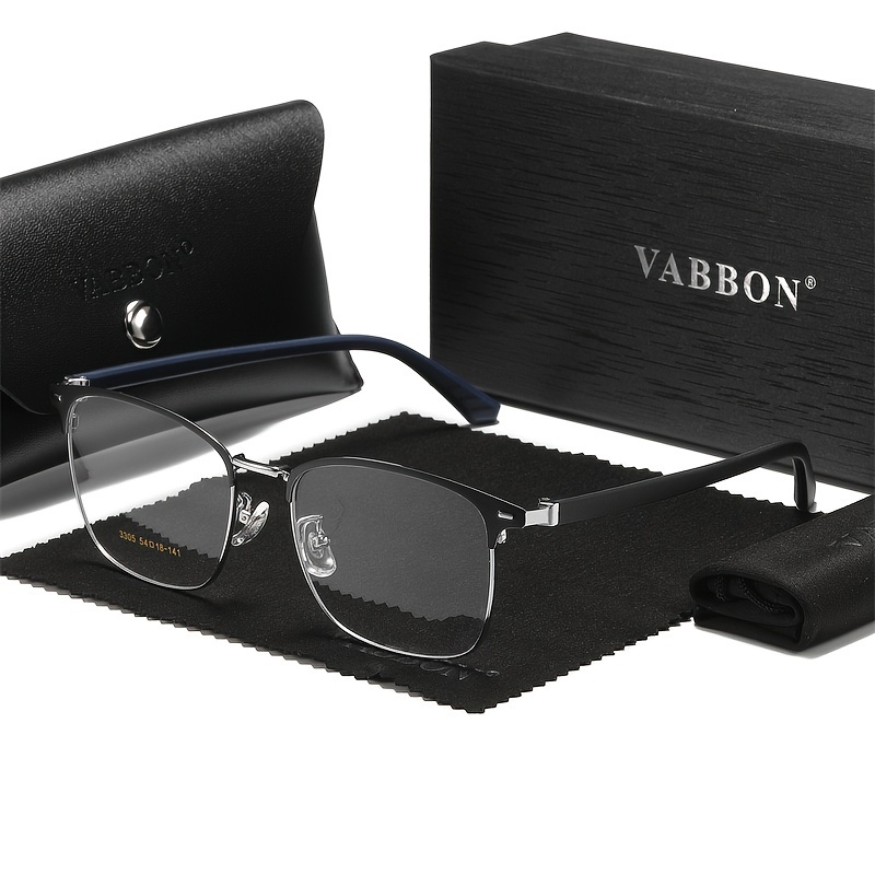 

Vabbon Men's Anti-blue Light Glasses - Sleek Metal Frame, Stainless Steel, Full-rim Design With Gift Box & Cloth - Ideal For Business & Casual Wear