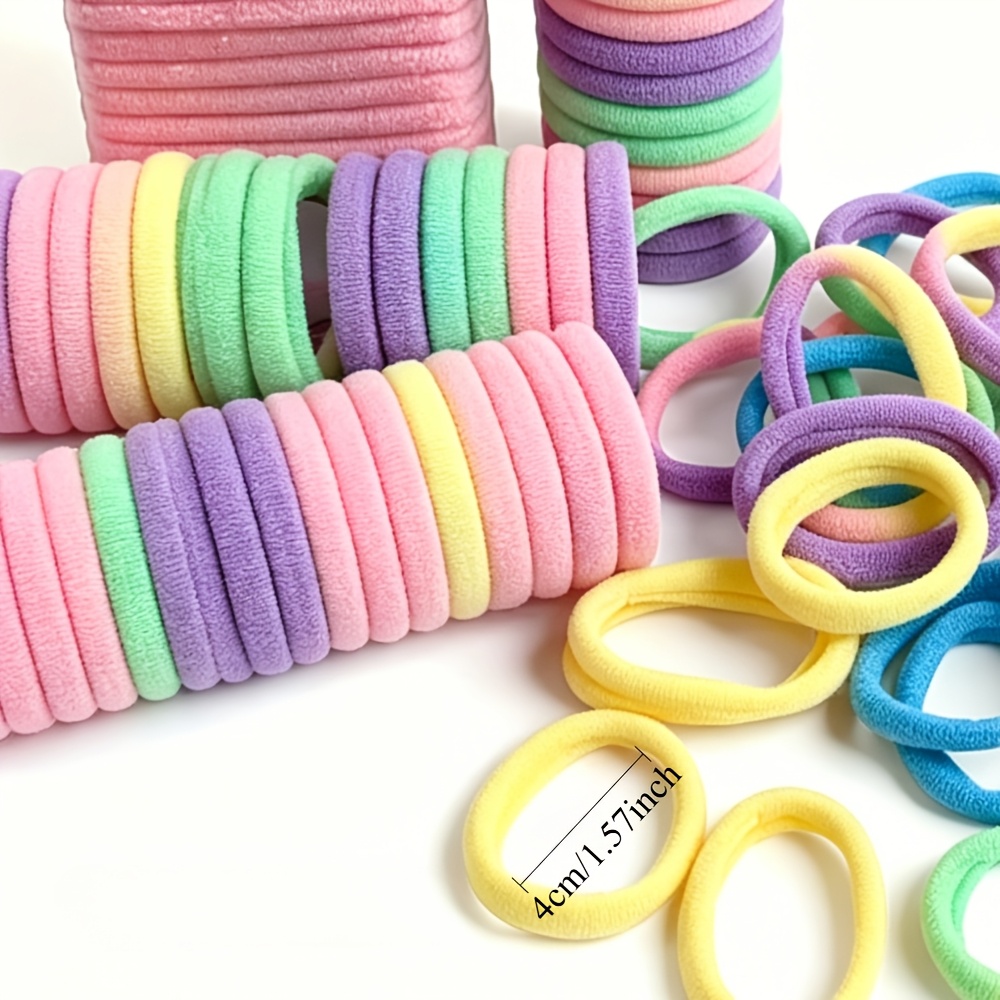 32pcs Randomly Colored Towel-Style Hair Ties for Daily Use