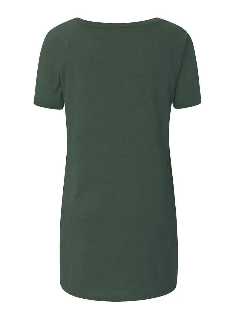solid longline t shirt crew neck short sleeve t shirt casual womens clothing Product details 7